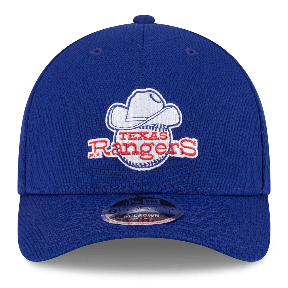 Men's New Era Royal Texas Rangers 2025 MLB Clubhouse 9FORTY M-Crown Adjustable Hat