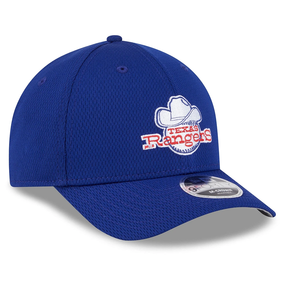 Men's New Era Royal Texas Rangers 2025 MLB Clubhouse 9FORTY M-Crown Adjustable Hat