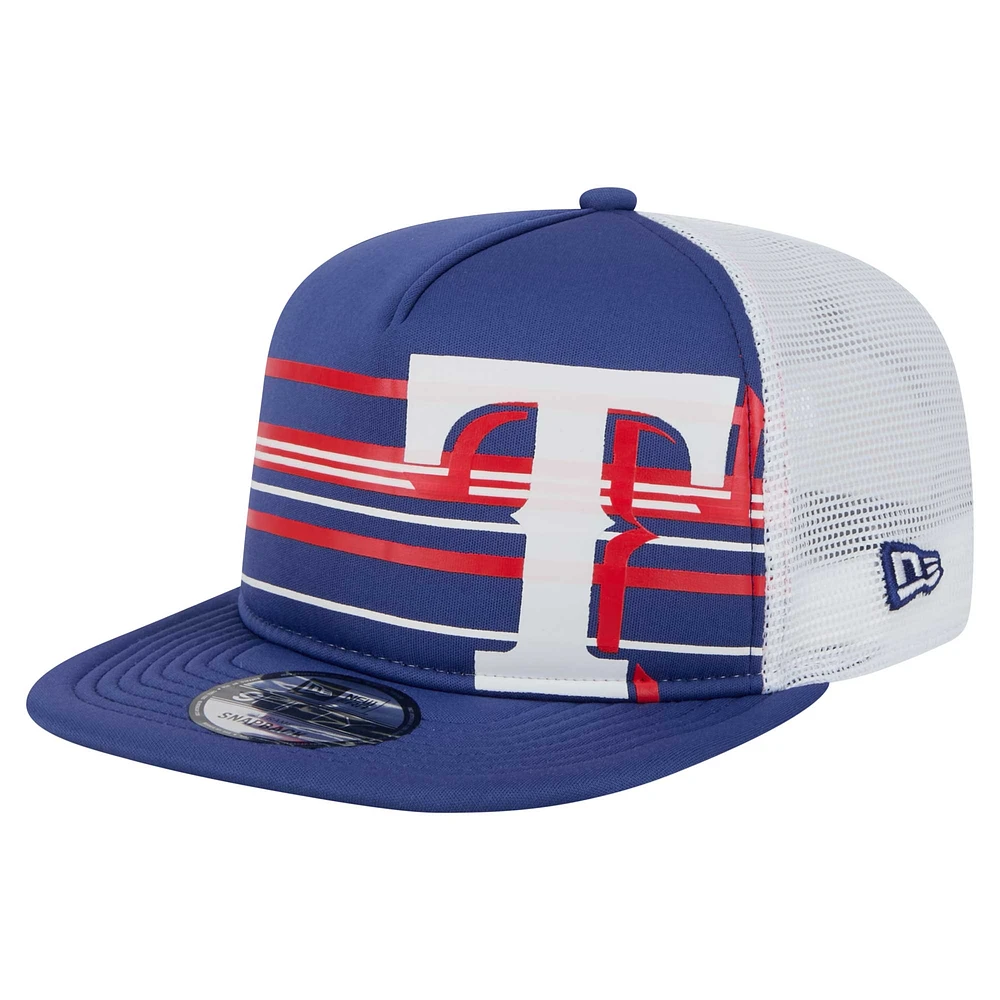 Casquette à visière ajustable 9FIFTY A-Frame Trucker Royal Texas Rangers de New Era pour homme