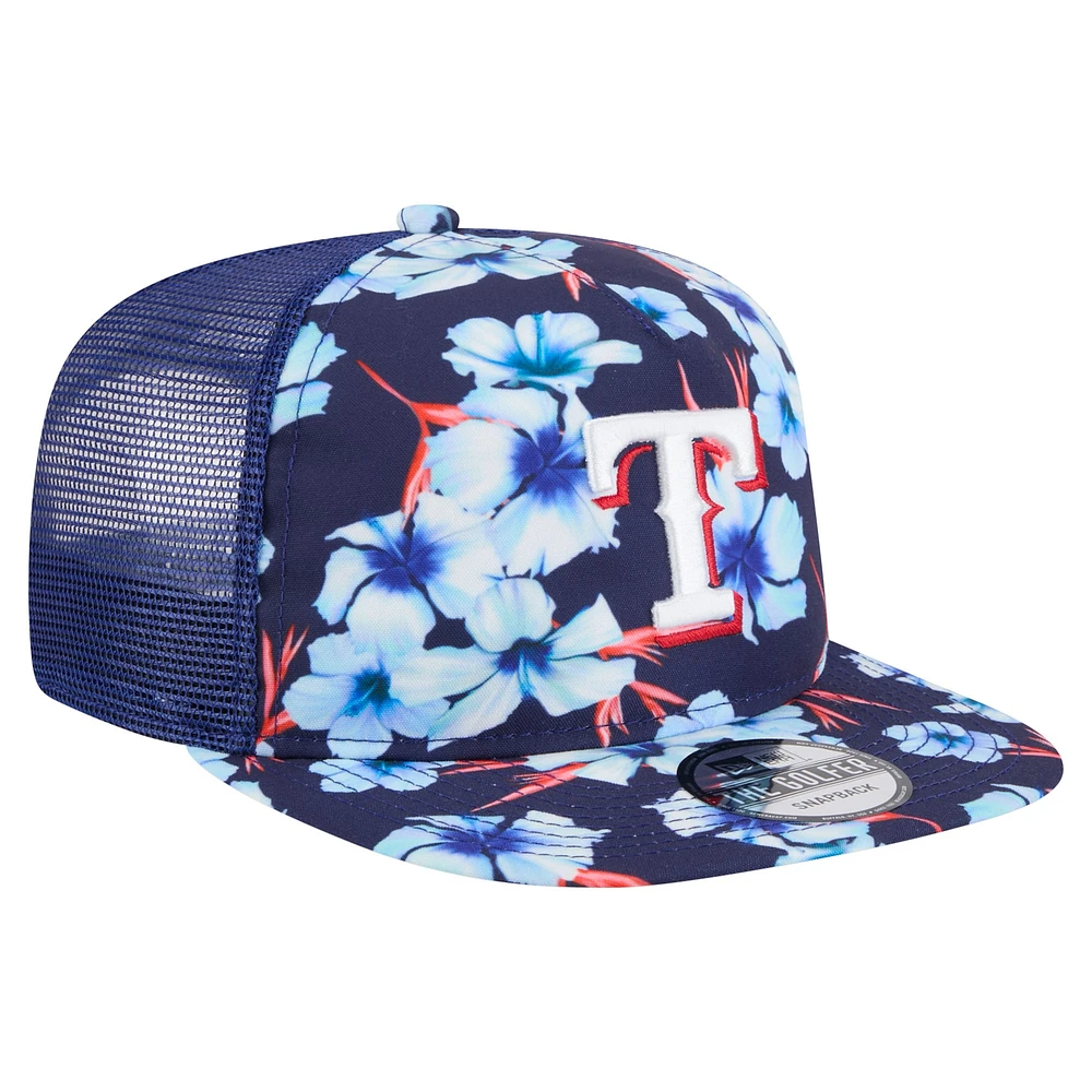Casquette snapback style golfeur New Era Royal Texas Rangers pour homme
