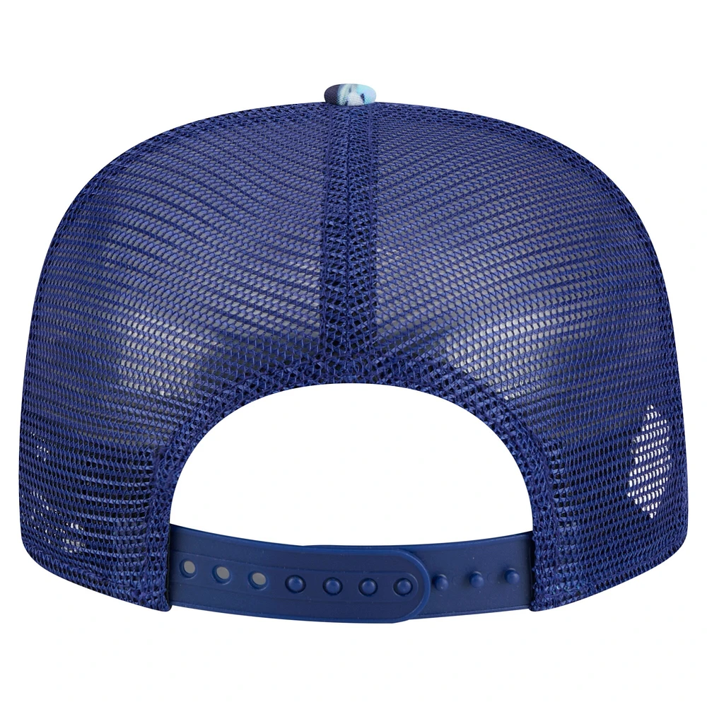 Casquette snapback style golfeur New Era Royal Texas Rangers pour homme