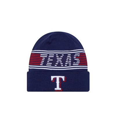 Bonnet en tricot à revers pour homme de la collection authentique Royal Texas Rangers de New Era