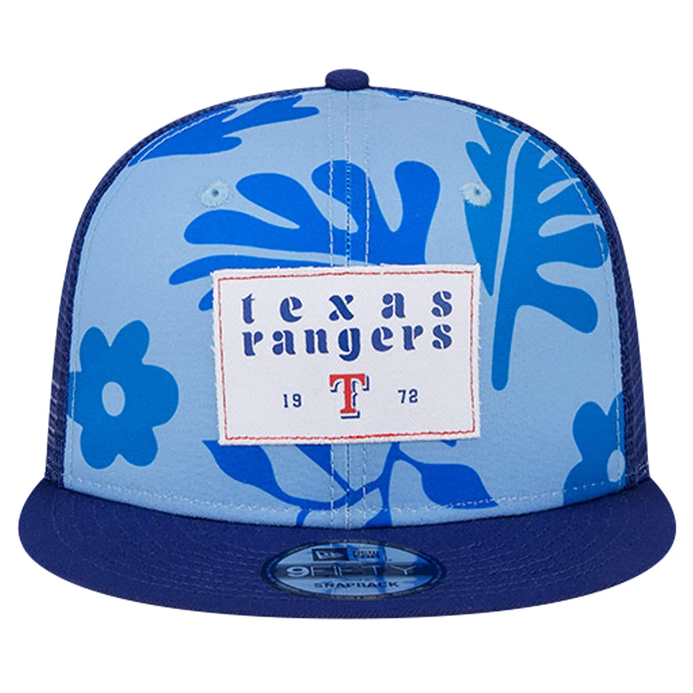 Men's New Era Royal Texas Rangers Bikini Bottom Trucker 9FIFTY Snapback Hat