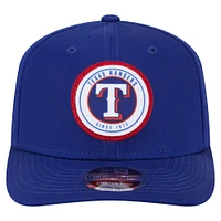 Casquette extensible à bouton-pression New Era Royal Texas Rangers Circle Patch 9SEVENTY pour homme