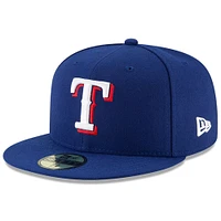 Casquette ajustée 59FIFTY du Temple de la renommée baseball national des Royal Texas Rangers New Era pour hommes