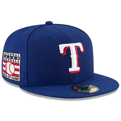 Casquette ajustée 59FIFTY du Temple de la renommée baseball national des Royal Texas Rangers New Era pour hommes