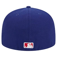 Men's New Era Royal Texas Rangers Script Sided 59FIFTY Fitted Hat