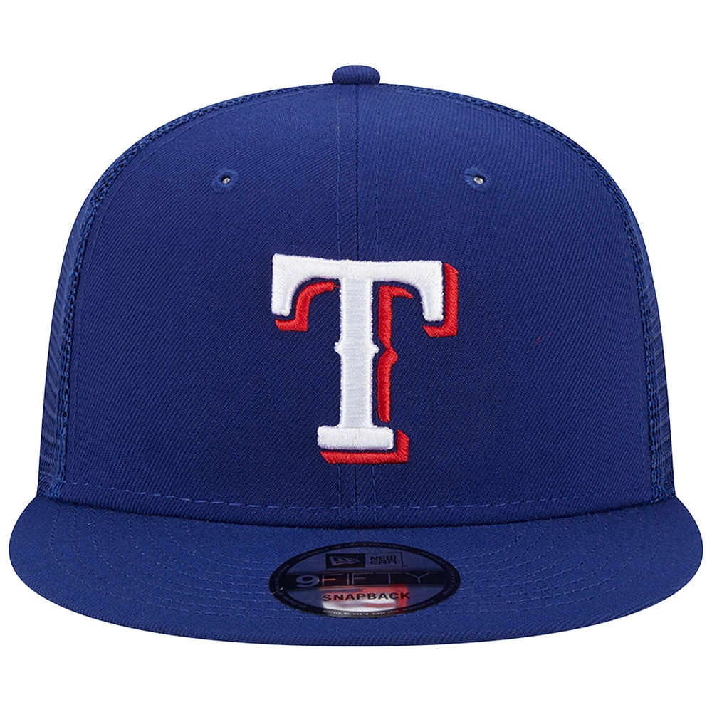 Casquette New Era Royal Texas Rangers Team Color Trucker 9FIFTY Snapback pour homme