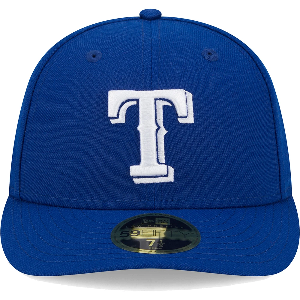 Casquette ajustée 59FIFTY à profil bas avec logo blanc des Royal Texas Rangers New Era pour homme