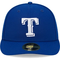 Casquette ajustée 59FIFTY à profil bas avec logo blanc des Royal Texas Rangers New Era pour homme