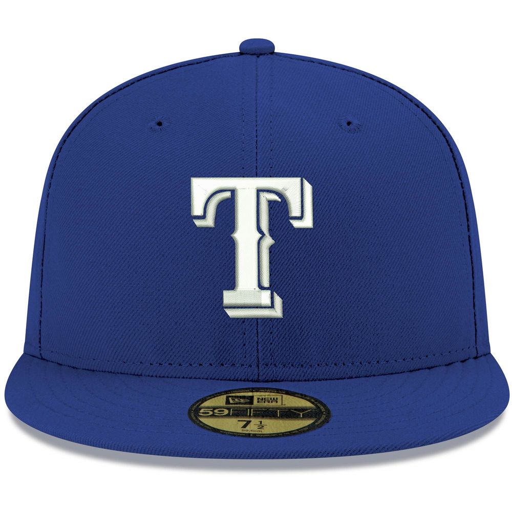 Men's New Era Royal Texas Rangers White Logo 59FIFTY Fitted Hat