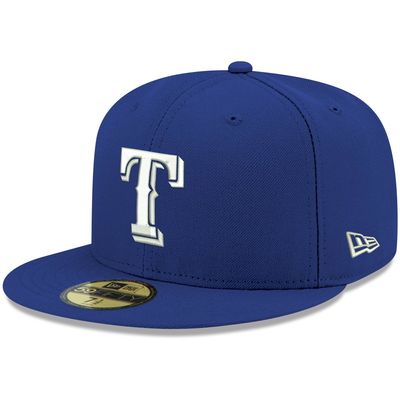 Men's New Era Royal Texas Rangers White Logo 59FIFTY Fitted Hat