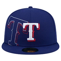 Casquette ajustée 59FIFTY New Era Royal Texas Rangers pour homme