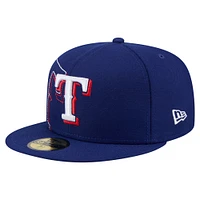 Casquette ajustée 59FIFTY New Era Royal Texas Rangers pour homme