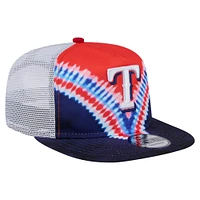 Casquette ajustable New Era Texas Rangers Tie-Dye Golfer Trucker pour homme