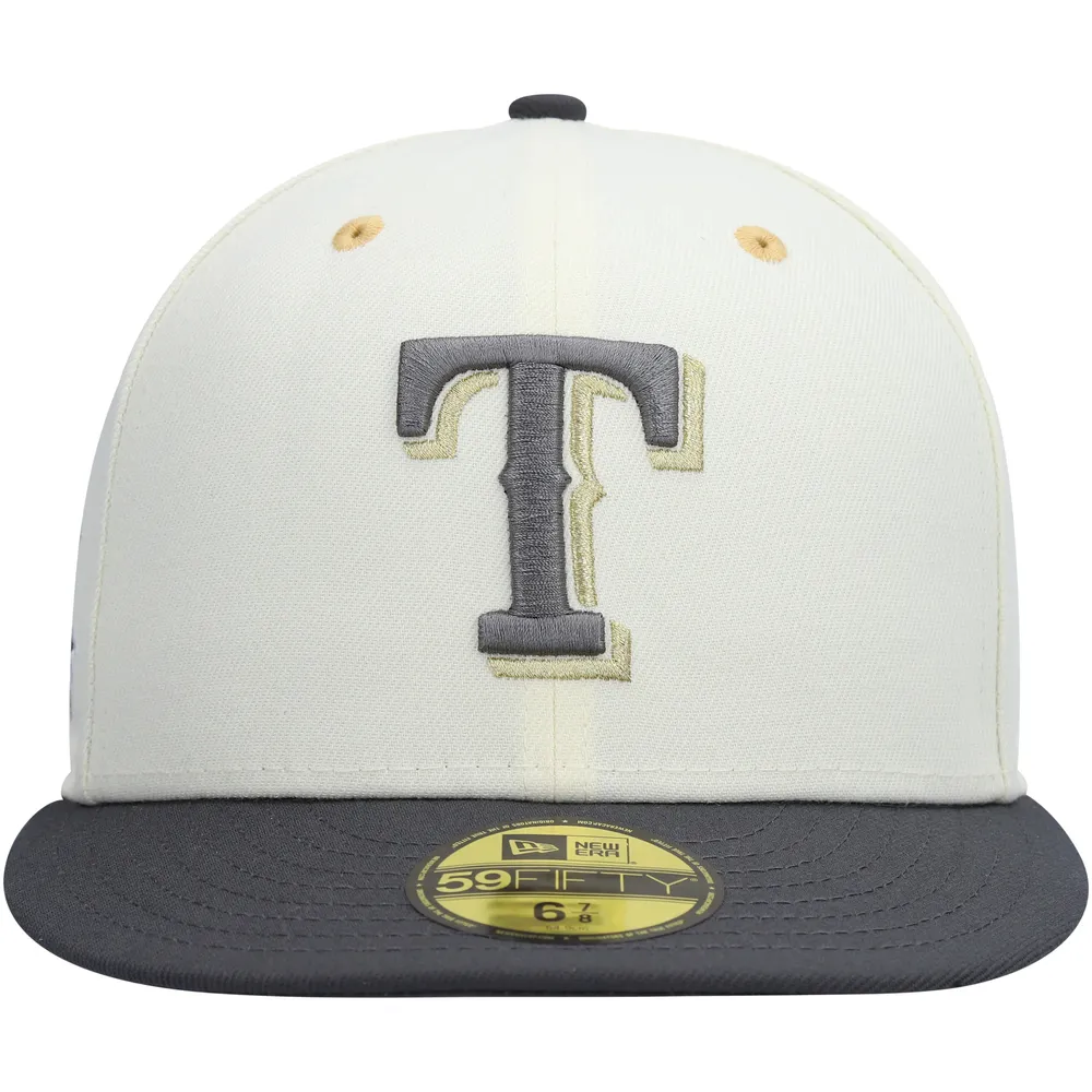 Texas Rangers Chrome White/Black New Era 59FIFTY Fitted Hat 7 1/4