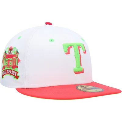 Men's Texas Rangers New Era White/Pink Globe Life Field Inaugural Season  59FIFTY Fitted Hat