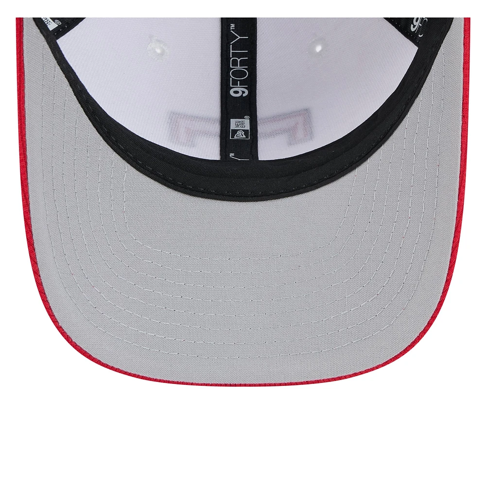 Men's New Era  White/Red Texas Rangers 2025 Batting Practice 9FORTY M-Crown Adjustable Hat