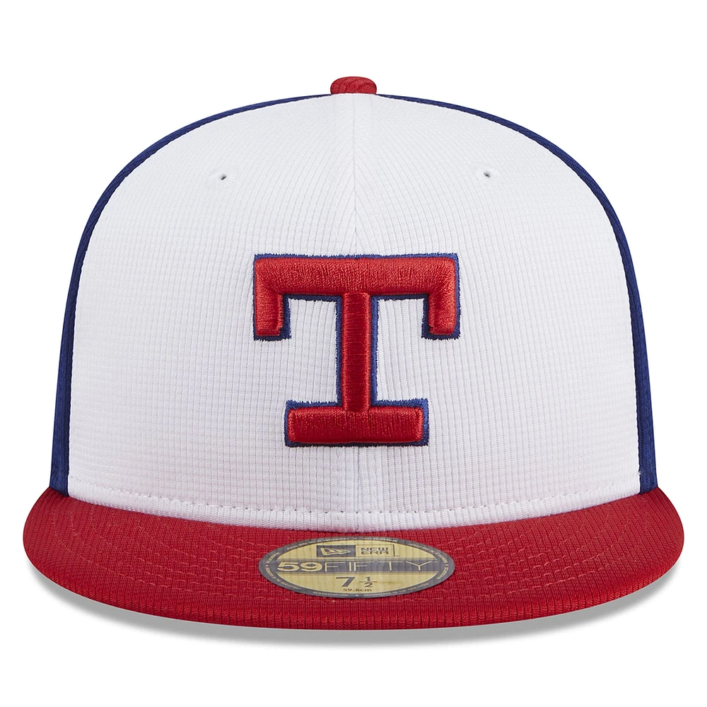 Men's New Era  White Texas Rangers 2025 Batting Practice 59FIFTY Fitted Hat