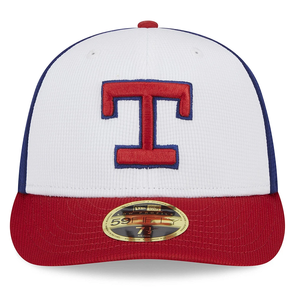 Men's New Era  White Texas Rangers 2025 Batting Practice Low Profile 59FIFTY Fitted Hat