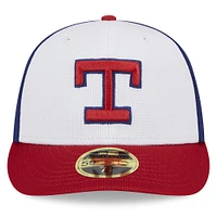 Men's New Era  White Texas Rangers 2025 Batting Practice Low Profile 59FIFTY Fitted Hat