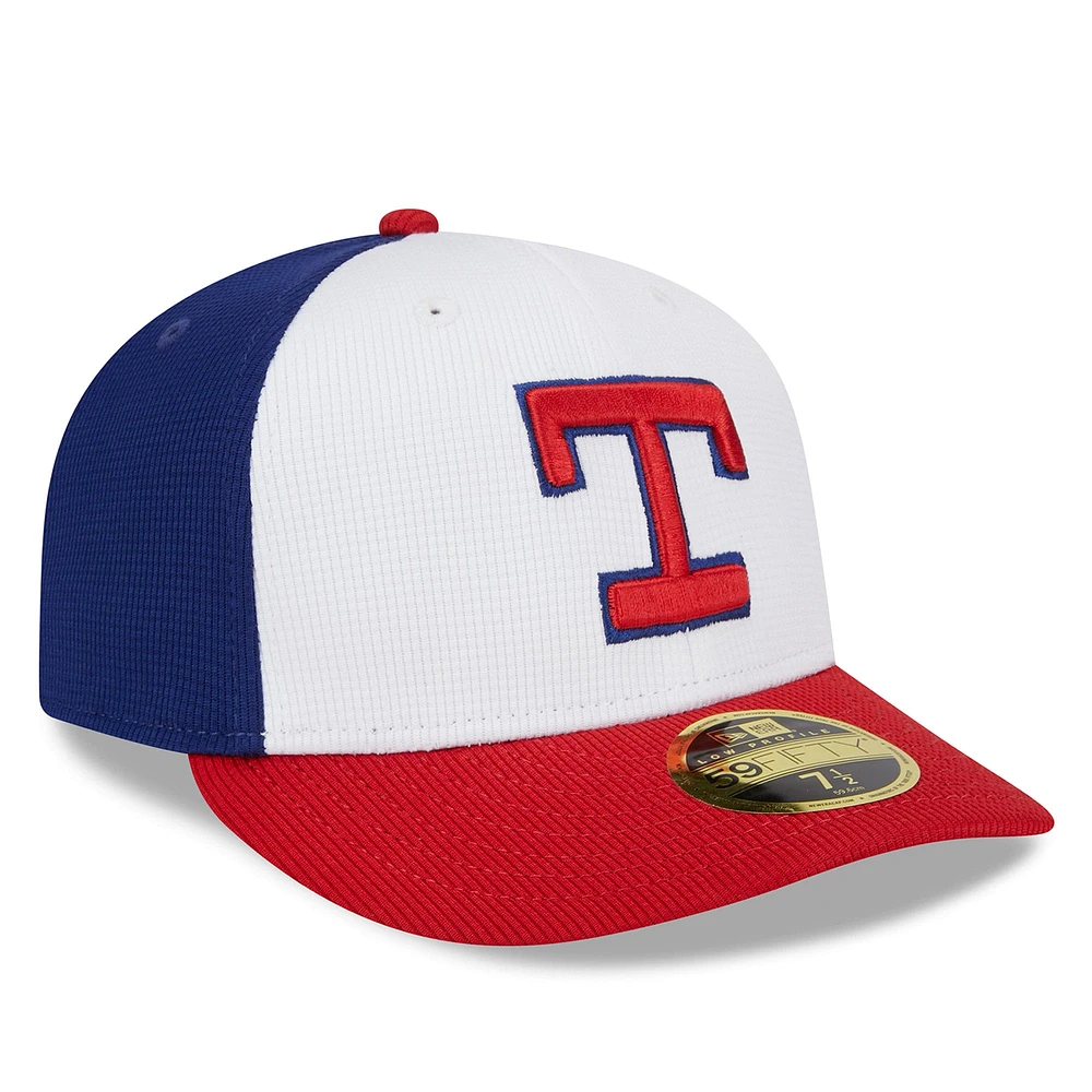 Men's New Era  White Texas Rangers 2025 Batting Practice Low Profile 59FIFTY Fitted Hat