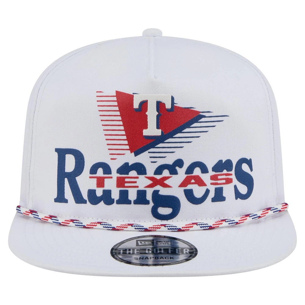 Men's New Era  White Texas Rangers Collide Golfer Snapback Hat