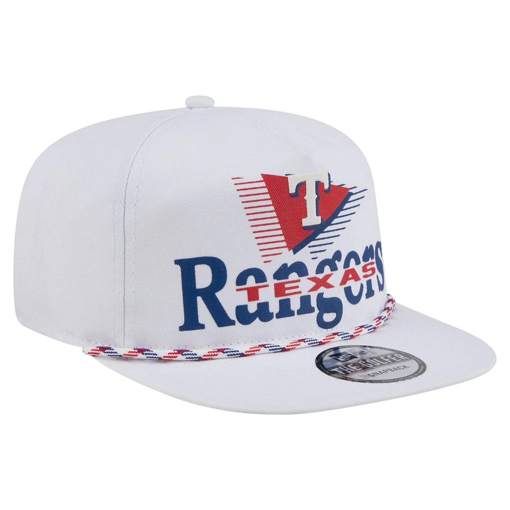Men's New Era  White Texas Rangers Collide Golfer Snapback Hat