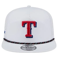 Men's New Era White Texas Rangers Perforated Golfer Snapback Hat