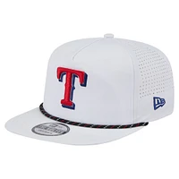 Men's New Era White Texas Rangers Perforated Golfer Snapback Hat