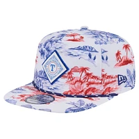 Casquette snapback blanche à imprimé Texas Rangers pour homme de New Era