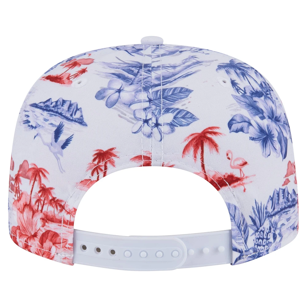 Casquette snapback blanche à imprimé Texas Rangers pour homme de New Era