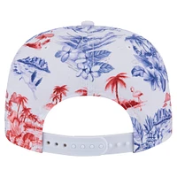 Casquette snapback blanche à imprimé Texas Rangers pour homme de New Era