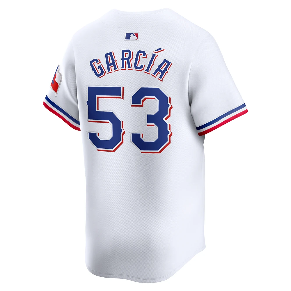 Maillot de joueur Nike Adolis García Texas Rangers Home Limited pour homme, blanc