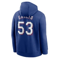 Men's Nike Adolis Garcia Royal Texas Rangers Player Name & Number Club Pullover Hoodie