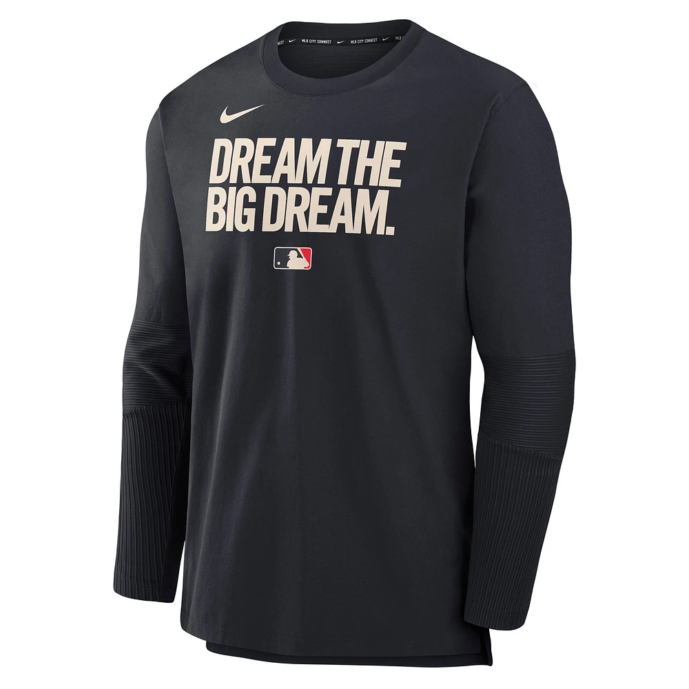 T-shirt Nike noir Texas Rangers Authentic Collection City Connect pour homme, léger, performance, tri-blend