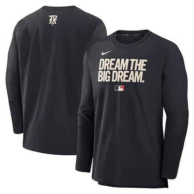 T-shirt Nike noir Texas Rangers Authentic Collection City Connect pour homme, léger, performance, tri-blend