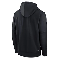 Men's Nike  Black Texas Rangers Authentic Collection City Connect Therma Pullover Hoodie