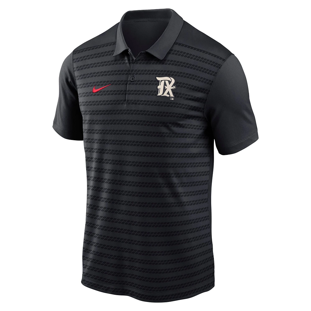 Men's Nike  Black Texas Rangers Authentic Collection City Connect Victory Performance Polo