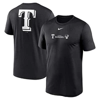 T-shirt Nike Texas Rangers Fashion sur épaule avec logo Legend pour homme, noir