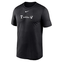 Men's Nike Black Texas Rangers Fashion Over Shoulder Logo Legend T-Shirt