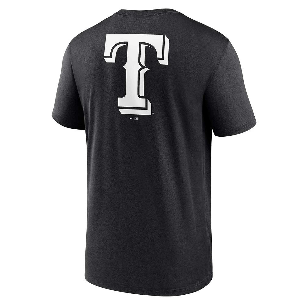 T-shirt Nike Texas Rangers Fashion sur épaule avec logo Legend pour homme, noir