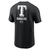 Men's Nike Black Texas Rangers Large Logo Back Stack T-Shirt