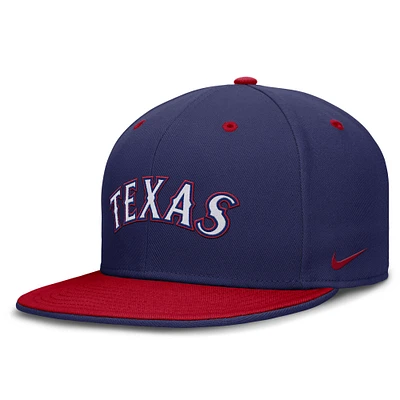 Men's Nike  Blue/Red Texas Rangers True Primetime Two-Tone Performance Fitted Hat
