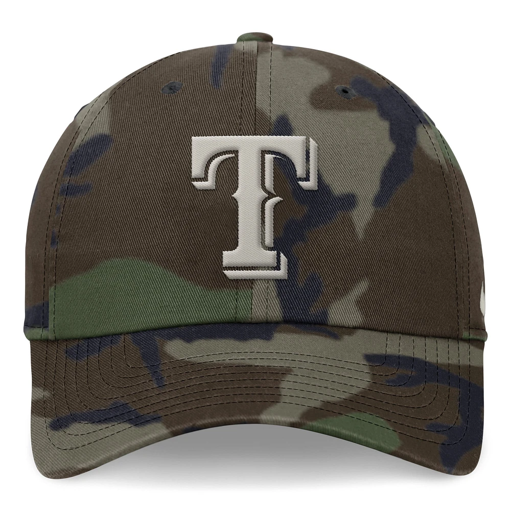 Casquette réglable Nike Camo Texas Rangers Club pour homme