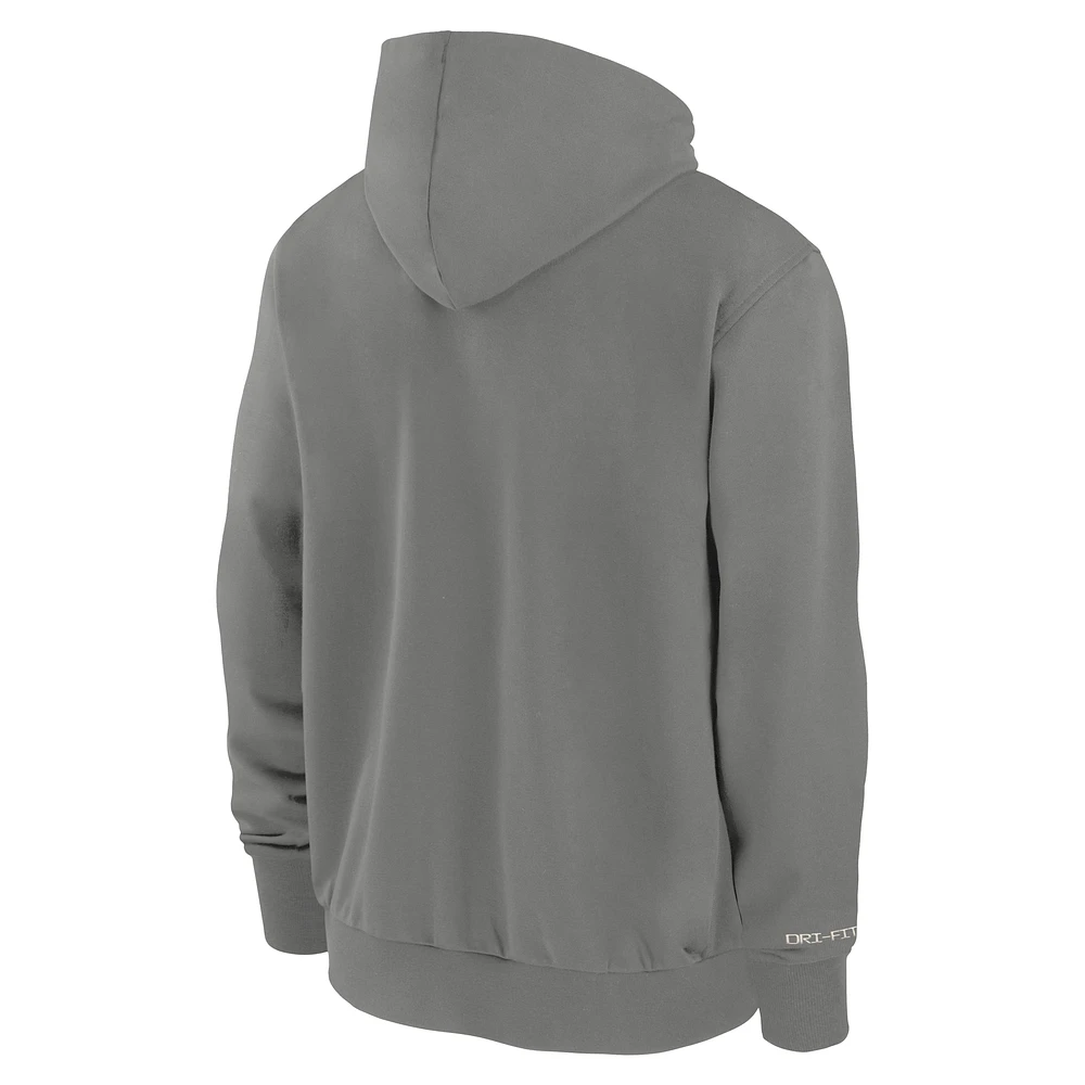 Men's Nike Charcoal Texas Rangers Authentic Collection Travel Performance Full-Zip Hoodie