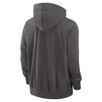 Sweat à capuche entièrement zippé Nike Charcoal Texas Rangers Authentic Collection Travel Player Performance pour homme