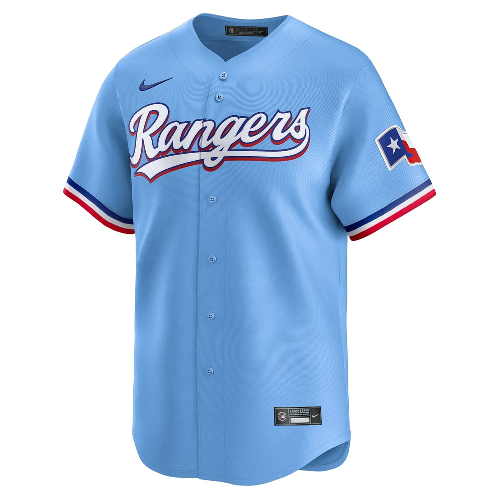 Maillot de joueur alternatif Nike Corey Seager bleu clair Texas Rangers pour homme