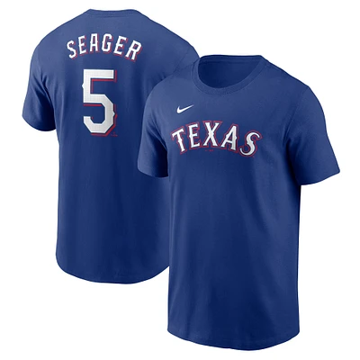 T-shirt Nike Corey Seager Royal Texas Rangers Fuse pour homme avec nom et numéro
