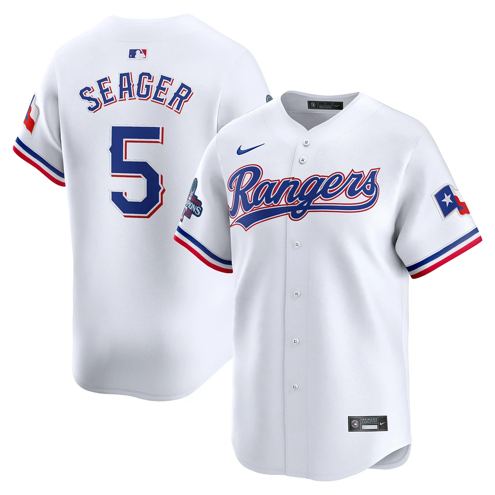 Men's Nike Corey Seager White Texas Rangers Home 2023 World Series Champions Limited Jersey